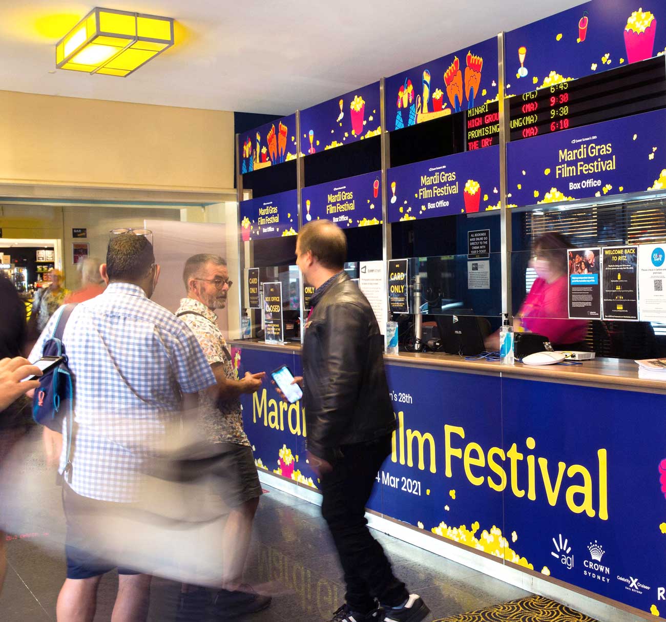 Mardi Gras Film Festival 2021 ticket booth at Randwick Ritz